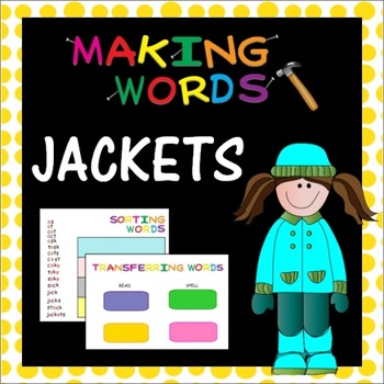 Preview of -ack Word Family Sorting Lesson- Jackets - Making Words for the SMART Board