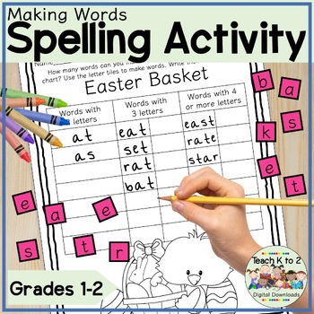 Preview of Making Words Spelling and Word Building Easter Activity First or Second Grade