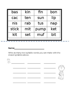 Preview of Making Words With Closed Syllables - No Prep Center, Station, Guided Reading
