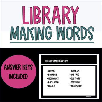 Preview of Making Words- Word Work - (Spelling, Vocabulary & Phonics Review)- Library