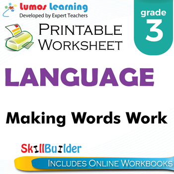 Preview of Making Words Work Printable Worksheet, Grade 3