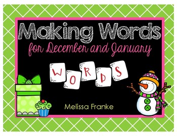 Preview of Home Learning Distance Learning Making Words for December and January