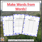 Making Words from Words Bundle! (Animals, School Breaks, &