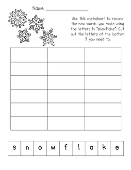 Making Words in Winter by Lora Webster | Teachers Pay Teachers