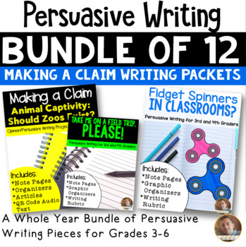 Preview of Persuasive & Opinion Writing BUNDLE | Graphic Organizers, Prompts & Rubric