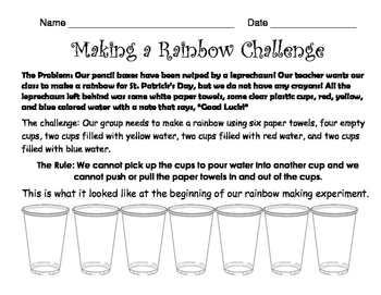 Preview of Making a Rainbow Challenge Experiment