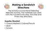Making a Sandwich- Following Directions