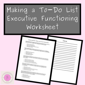 Preview of Making a To-Do List - Adult Cognitive, Speech, and Executive Functioning Therapy