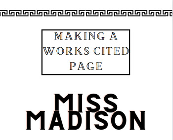 Preview of Making a Works Cited Page Bundle