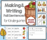 Making and Writing Fall Sentences for Kindergarten {vocab 