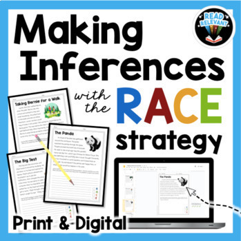 Preview of Making inferences worksheets 3rd 4th 5th grade reading passages and questions