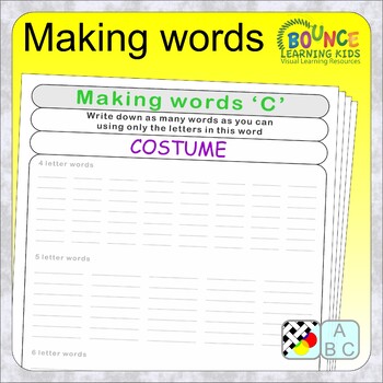 Preview of Making words anagrams game (find as many words as you can distance learning)