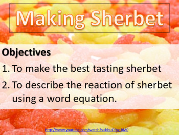 Preview of Making sherbet, kitchen chemistry - fun activity with scientific explanation