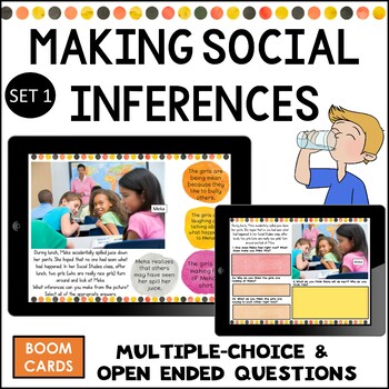 Preview of Making social inferences boom cards social skills SEL behavior SET 1