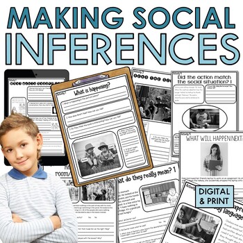 Preview of Making social inferences printable worksheets activities social skills SEL