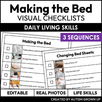 Preview of Making the Bed Checklists | Life Skills | Editable