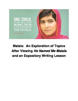 Preview of Malala:  An Exploration of Topics and an Expository Writing Lesson