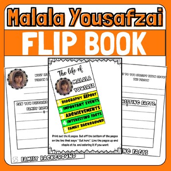 Preview of Malala Yousafzai Biography Research Project, Flip Book, Women's History Month