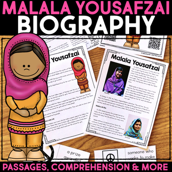 Preview of Malala Yousafzai Biography Research, Reading Passage, Template - Women's History