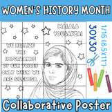 Malala Yousafzai Collaborative Coloring Poster Activities,