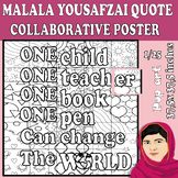 Malala Yousafzai Quote Collaborative Poster Women's Histor