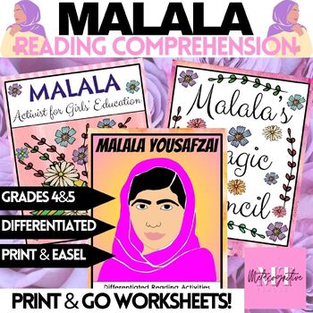 Preview of Malala Yousafzai Reading Comprehension Bundle