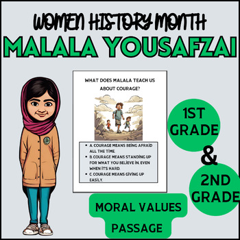 Preview of MALALA YOUSAFZAI Comprehension Passage| women history month |1st & 2nd Grade