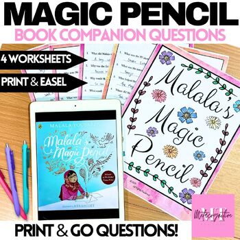 Preview of Malala's Magic Pencil Book Companion Comprehension Questions & Worksheets
