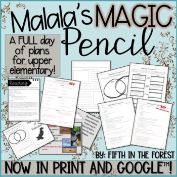 Preview of Malala's Magic Pencil FULL DAY of Lesson Plans for Upper Elementary