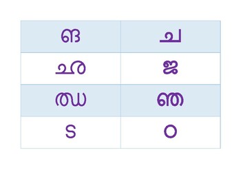 Malayalam Alphabet FLASHCARD Both Vowels and Consonants 