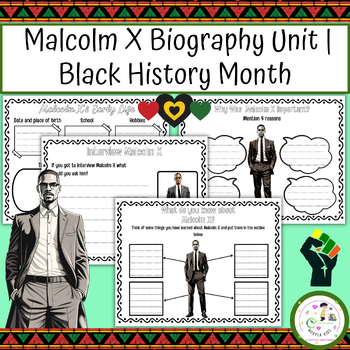 Preview of Malcolm X Biography Unit | Black History Month