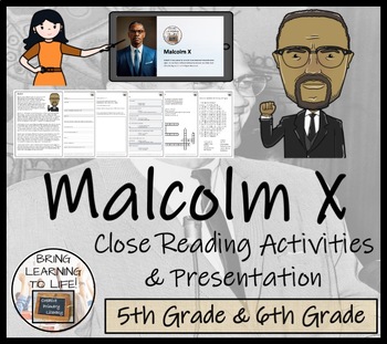 Preview of Malcolm X Close Reading Comprehension Activity | 5th Grade & 6th Grade