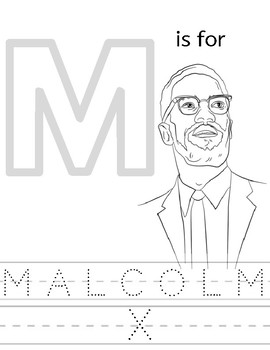 Preview of Malcolm X Coloring Sheet