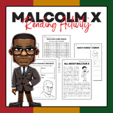 Malcolm X - Reading Activity Pack | Black History Month Ac