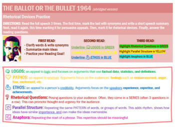 rhetorical devices in the ballot or the bullet speech