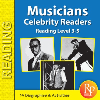 Preview of Male Musicians: Short Biographies & Comprehension Activities | Reading Level 3-4