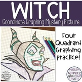 Witch Coordinate Graphing Picture Halloween Math