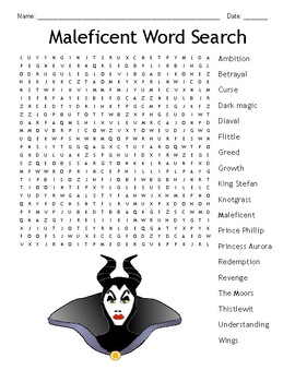 Preview of Maleficent Word Search!