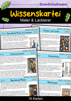 Preview of Maler & Lackierer - Wissenskartei - Berufe (German)