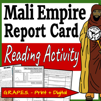Preview of Mali Empire Medieval West Africa Kingdoms Report Card - Reading Passages