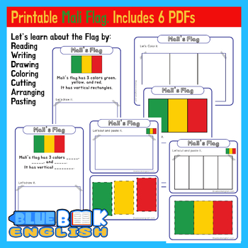 Preview of Mali Flag Activity | Malian Flag Craft Differentiated (6 Pages)