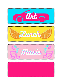 Preview of Malibu Theme Subject Labels