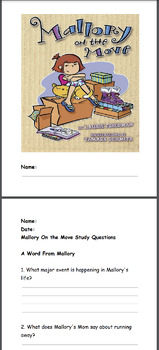 Preview of Mallory On the Move Study Questions- Whole Book 60 Questions