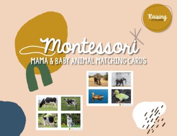 Preview of Mama & Baby Animal Matching Cards Montessori