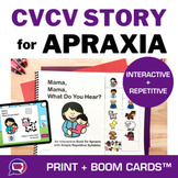 Interactive Childhood Apraxia Speech Book Story CVCV Repet