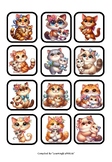 Mama and Baby Cats Memory Game - 20 Images