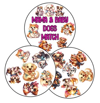 Preview of Mama and Baby Dogs Match Card Game Printable - 31 Cards