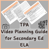 Planning Template for TPA Video Evidence - Secondary Ed & 