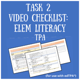 Task 2 Video Checklist for TPA: Elem Literacy by Mamaw Yates