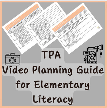 Preview of Planning Template for TPA Video Evidence - Elementary Literacy